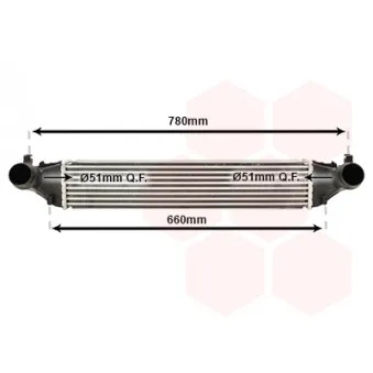 Intercooler, échangeur VAN WEZEL 37014700