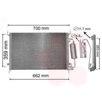 Condenseur, climatisation VAN WEZEL 37015397