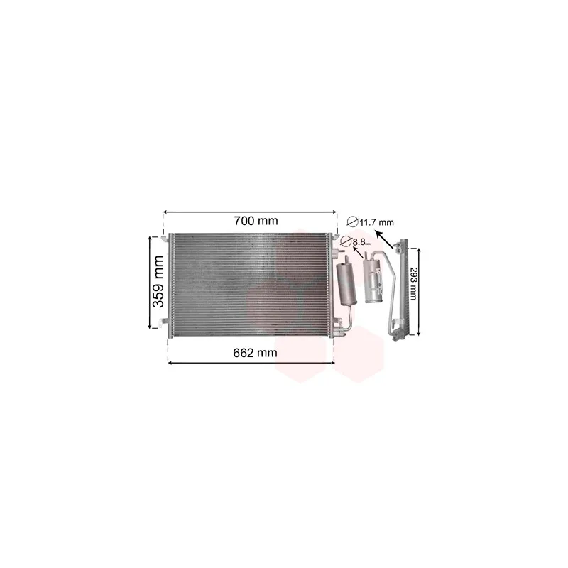 Condenseur, climatisation VAN WEZEL 37015397