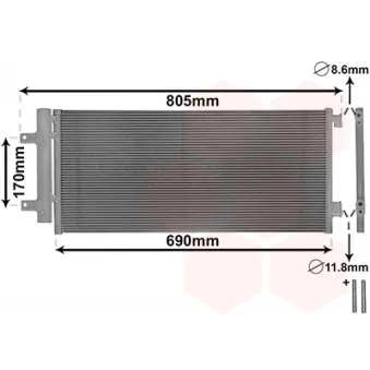 Condenseur, climatisation VAN WEZEL 37015705