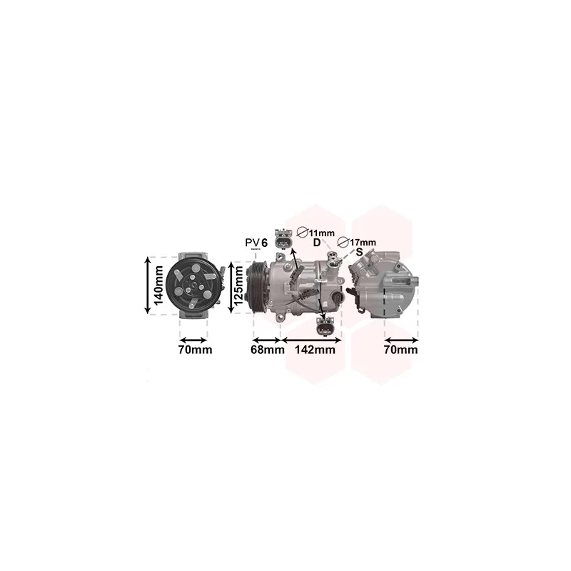 Compresseur, climatisation VAN WEZEL 3701K702