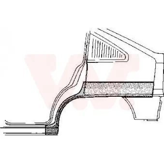 Panneau latéral arrière droit VAN WEZEL 3730148