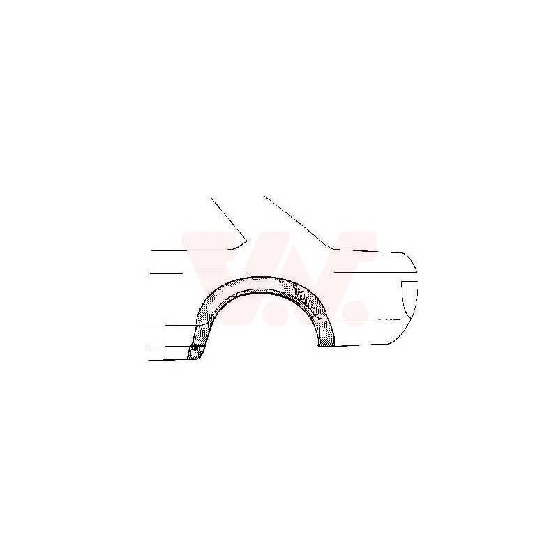 Panneau latéral arrière gauche VAN WEZEL 3755.45