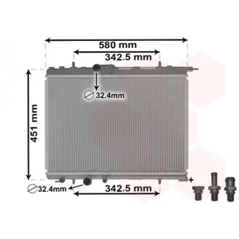 Radiateur, refroidissement du moteur VAN WEZEL 40002001