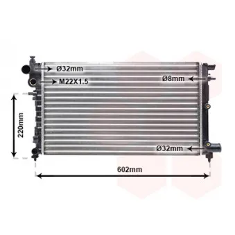 Radiateur, refroidissement du moteur VAN WEZEL 40002004