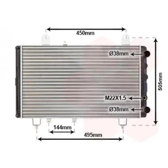 Radiateur, refroidissement du moteur VAN WEZEL 40002081