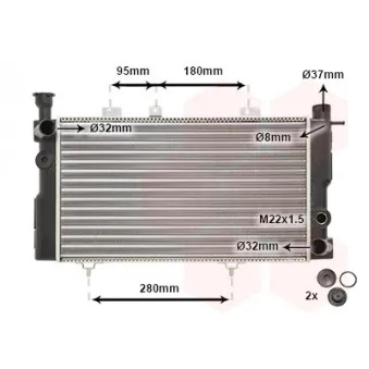 Radiateur, refroidissement du moteur VAN WEZEL 40002096