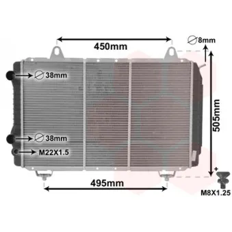 Radiateur, refroidissement du moteur VAN WEZEL 40002112