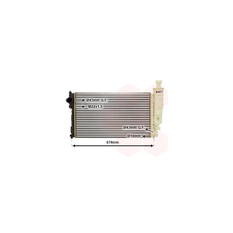 Radiateur, refroidissement du moteur VAN WEZEL 40002125