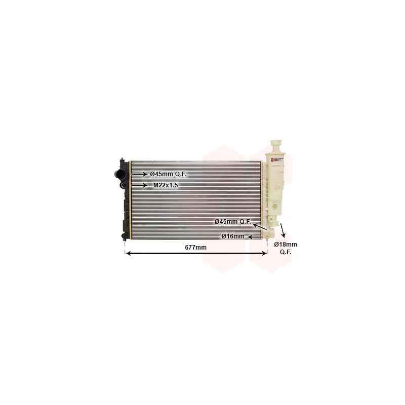 Radiateur, refroidissement du moteur VAN WEZEL 40002126