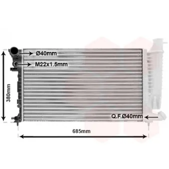 Radiateur, refroidissement du moteur VAN WEZEL 40002136