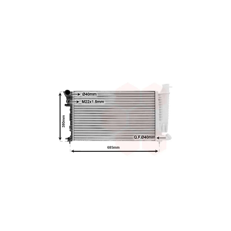 Radiateur, refroidissement du moteur VAN WEZEL 40002136