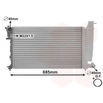 Radiateur, refroidissement du moteur VAN WEZEL 40002137
