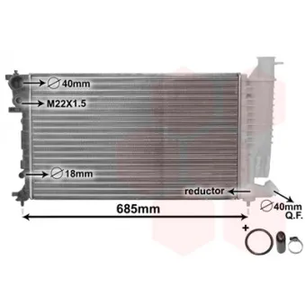 Radiateur, refroidissement du moteur VAN WEZEL 40002140