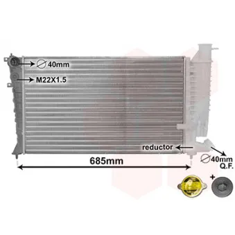 Radiateur, refroidissement du moteur VAN WEZEL 40002142