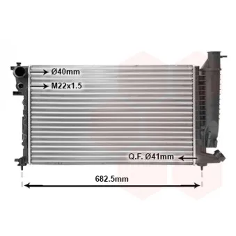 Radiateur, refroidissement du moteur VAN WEZEL 40002148