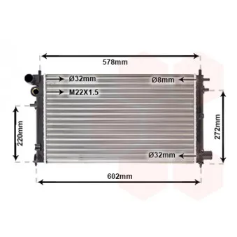 Radiateur, refroidissement du moteur VAN WEZEL 40002149