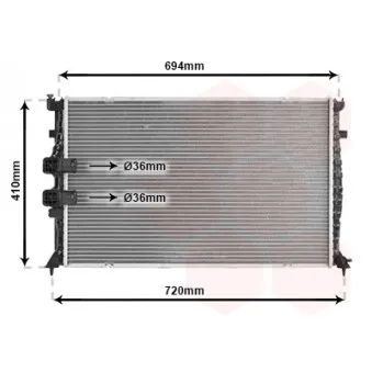 Radiateur, refroidissement du moteur VAN WEZEL 40002176