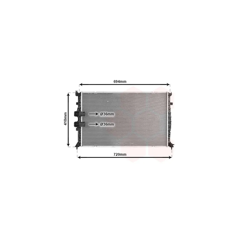 Radiateur, refroidissement du moteur VAN WEZEL 40002176