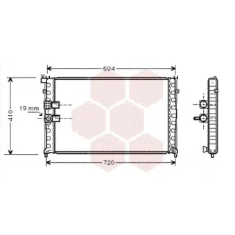 Radiateur, refroidissement du moteur VAN WEZEL 40002177