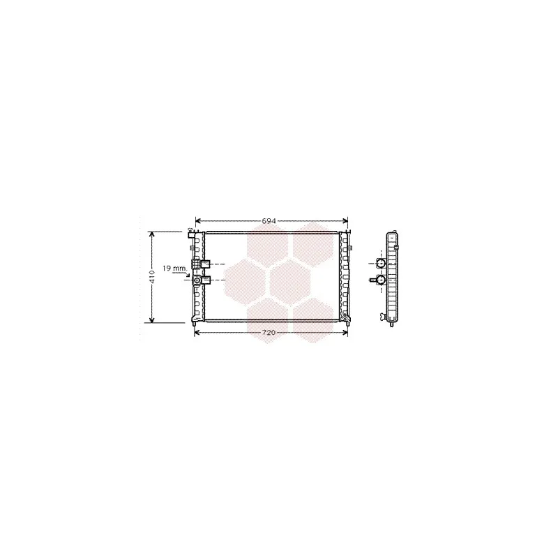 Radiateur, refroidissement du moteur VAN WEZEL 40002177