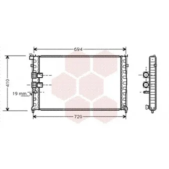 Radiateur, refroidissement du moteur VAN WEZEL 40002178