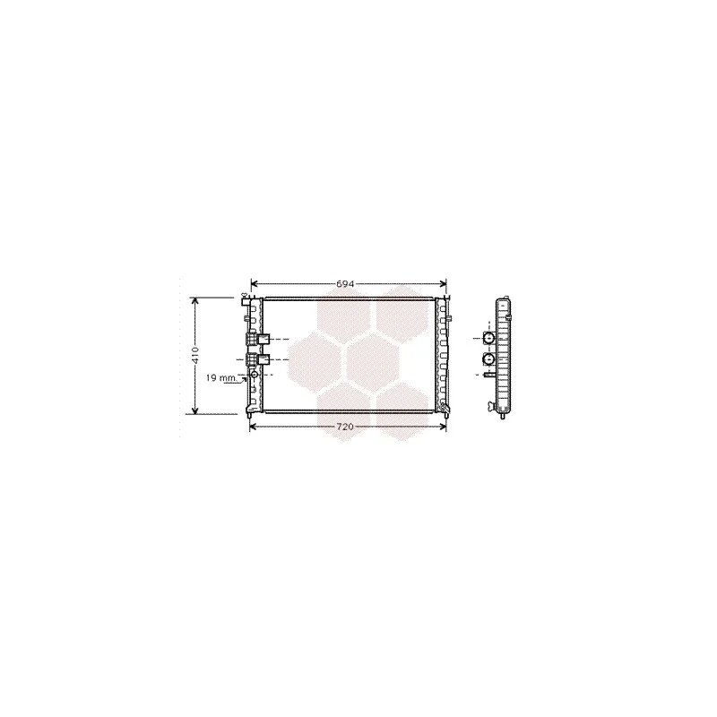 Radiateur, refroidissement du moteur VAN WEZEL 40002178