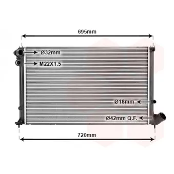 Radiateur, refroidissement du moteur VAN WEZEL 40002181