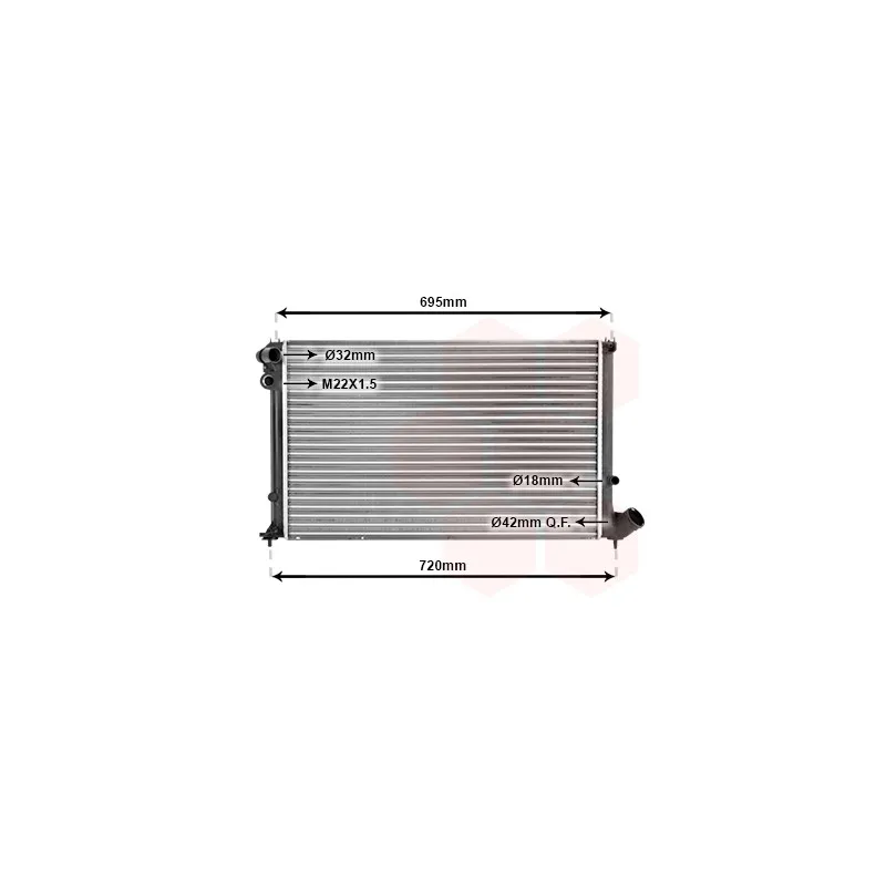 Radiateur, refroidissement du moteur VAN WEZEL 40002181