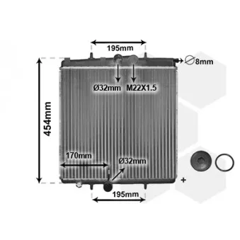 Radiateur, refroidissement du moteur VAN WEZEL 40002188