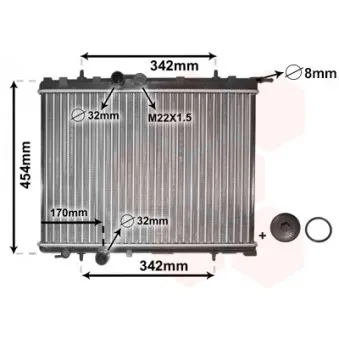 Radiateur, refroidissement du moteur VAN WEZEL 40002189