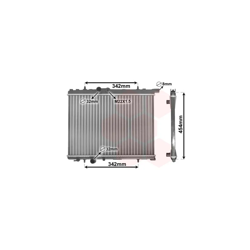 Radiateur, refroidissement du moteur VAN WEZEL 40002190