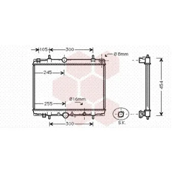Radiateur, refroidissement du moteur VAN WEZEL 40002200