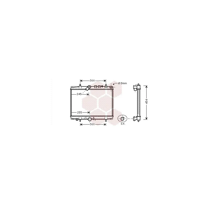 Radiateur, refroidissement du moteur VAN WEZEL 40002202