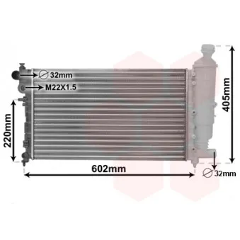 Radiateur, refroidissement du moteur VAN WEZEL 40002216