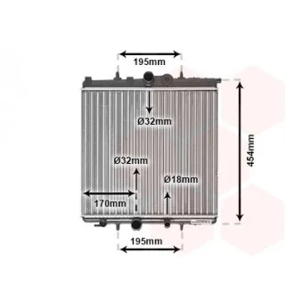 Radiateur, refroidissement du moteur VAN WEZEL 40002224