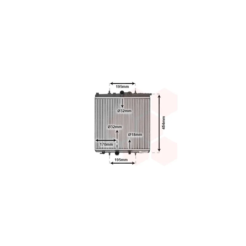 Radiateur, refroidissement du moteur VAN WEZEL 40002224