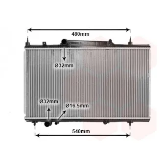 Radiateur, refroidissement du moteur VAN WEZEL 40002230