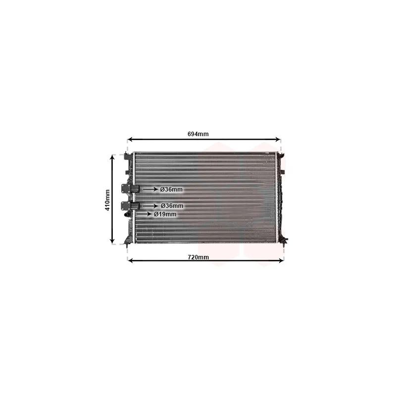 Radiateur, refroidissement du moteur VAN WEZEL 40002231