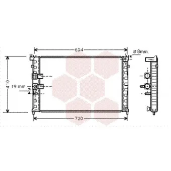 Radiateur, refroidissement du moteur VAN WEZEL 40002232
