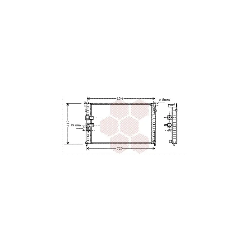 Radiateur, refroidissement du moteur VAN WEZEL 40002232