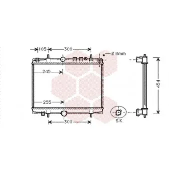 Radiateur, refroidissement du moteur VAN WEZEL 40002234