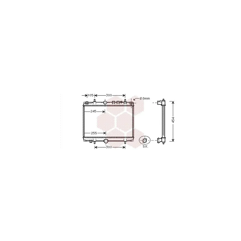 Radiateur, refroidissement du moteur VAN WEZEL 40002234
