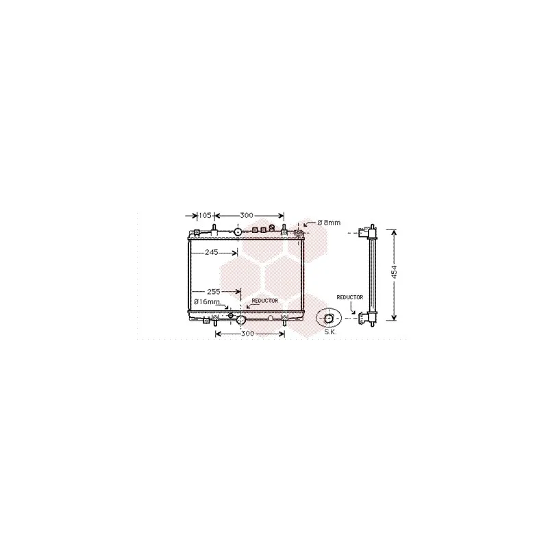 Radiateur, refroidissement du moteur VAN WEZEL 40002235