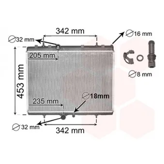 Radiateur, refroidissement du moteur VAN WEZEL 40002249
