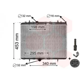 Radiateur, refroidissement du moteur VAN WEZEL 40002255