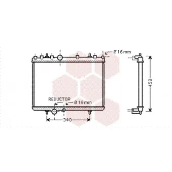 Radiateur, refroidissement du moteur VAN WEZEL 40002266