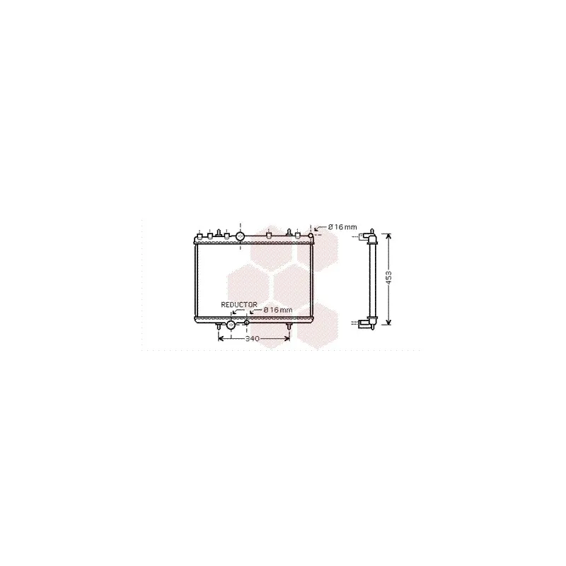 Radiateur, refroidissement du moteur VAN WEZEL 40002266