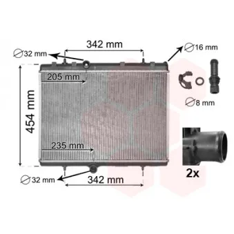 Radiateur, refroidissement du moteur VAN WEZEL 40002267