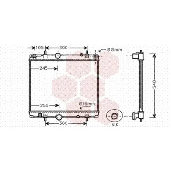 Radiateur, refroidissement du moteur VAN WEZEL 40002274